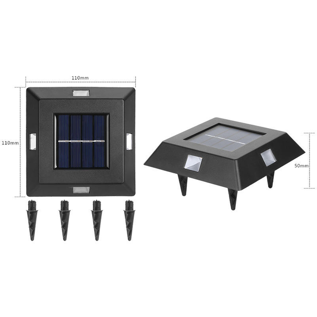 Lampada solare a 4 LED IP65 Lampada da parete per cortile a luce esterna impermeabile per giardino e decorazione della villa