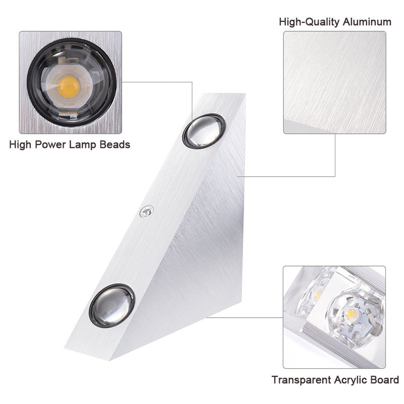 3W9W Moderna lampada da parete a LED a parete per interni a triangolo in alluminio per lampada da parete per la decorazione domestica