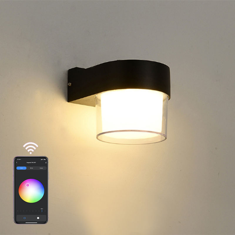 2023 Tuya APP Controle Lampada da parete intelligente a LED IP65 Lampada da parete decorativa alla moda colorata impermeabile