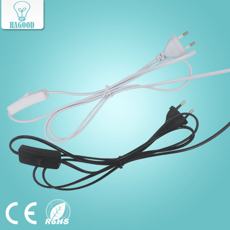 Cavo di linea da 1,8 m 303 On Off Cavo di alimentazione per lampada a LED con interruttore a pulsante Spina europea Commutazione luce Prolunga cavo trasparente