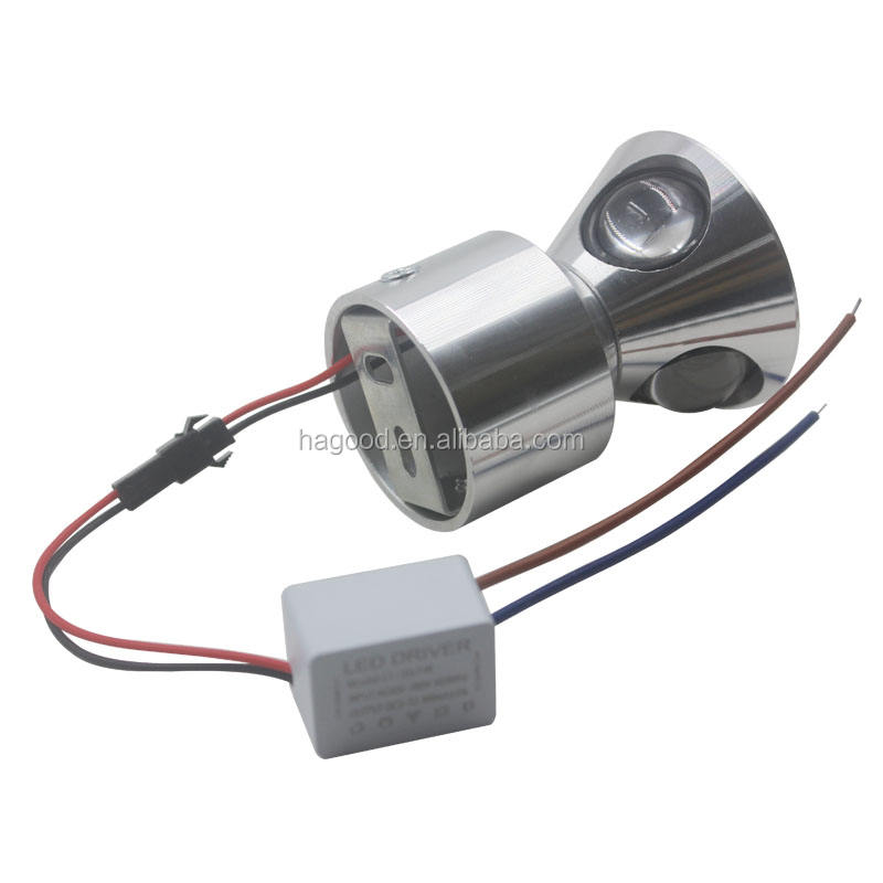 2023 Nuova luce da incasso in alluminio IP65 Applique da parete per scale a led 3w Indoor Outdoor Nero Luminoso corpo bianco Lampada Power Item Chip di illuminazione