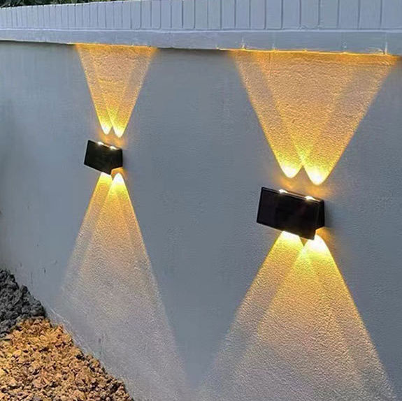 Luci da terra a led solari Luci da ponte per scale da giardino Lampada da incasso a terra impermeabile Lampada da parete solare impermeabile per esterni