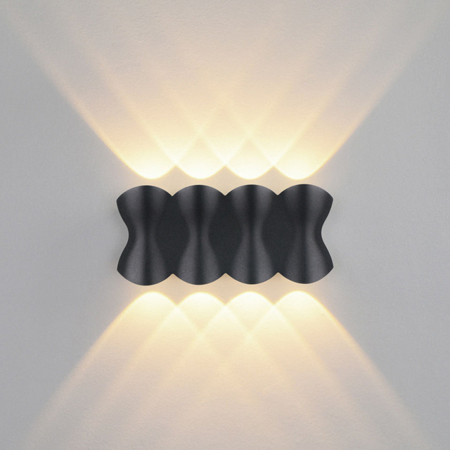 Lampada da parete a LED moderna impermeabile da esterno 12W IP65 Alluminio SU E GIÙ Lampada da parete da giardino Portico Sconce Decorazione Luce 110V 220V
