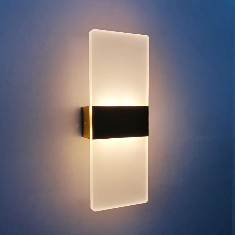 Lampada da parete in acrilico 6W Lampada da parete rotonda in acrilico Lampada da parete rettangolare in acrilico Lampada da parete a LED per soggiorno Camera da letto Illuminazione ristorante dell'hotel