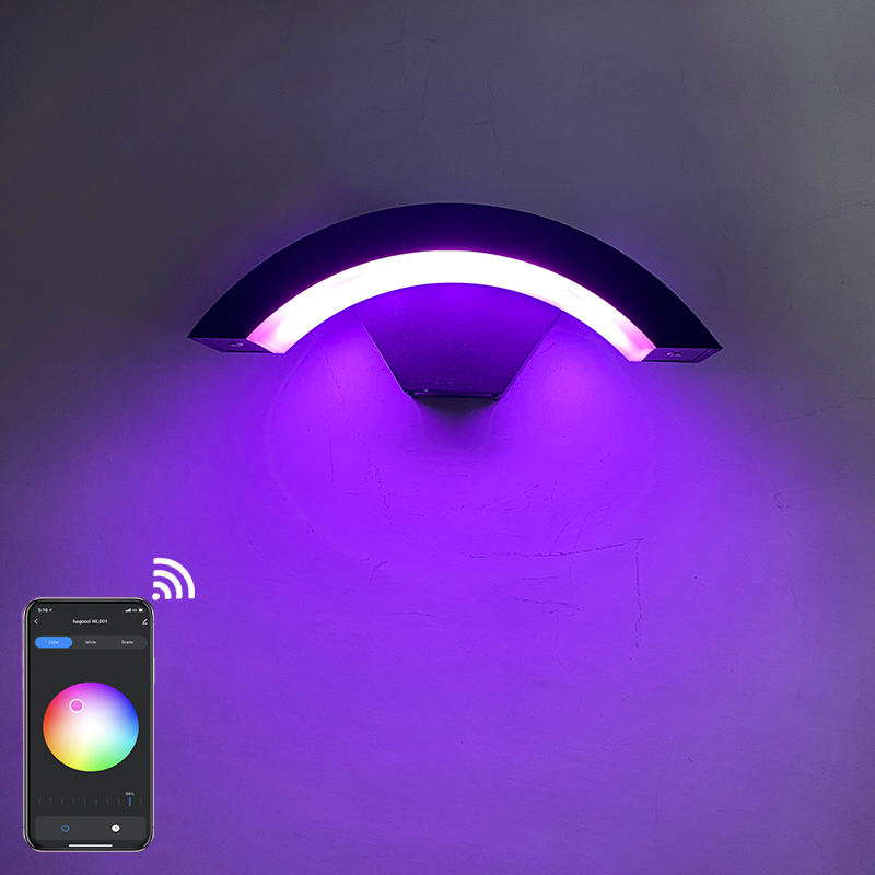 La più recente lampada da parete Tuya 9W / 12W Light App Control Illuminazione esterna intelligente Lampade da parete a parete in acrilico con luce a LED Sconce
