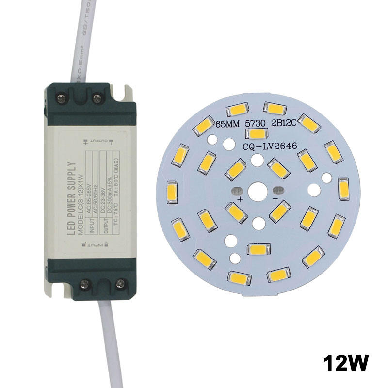 7W SMD5730 Chip a diodi emettitori di luce + alimentatore LED con guscio in plastica per plafoniera a LED