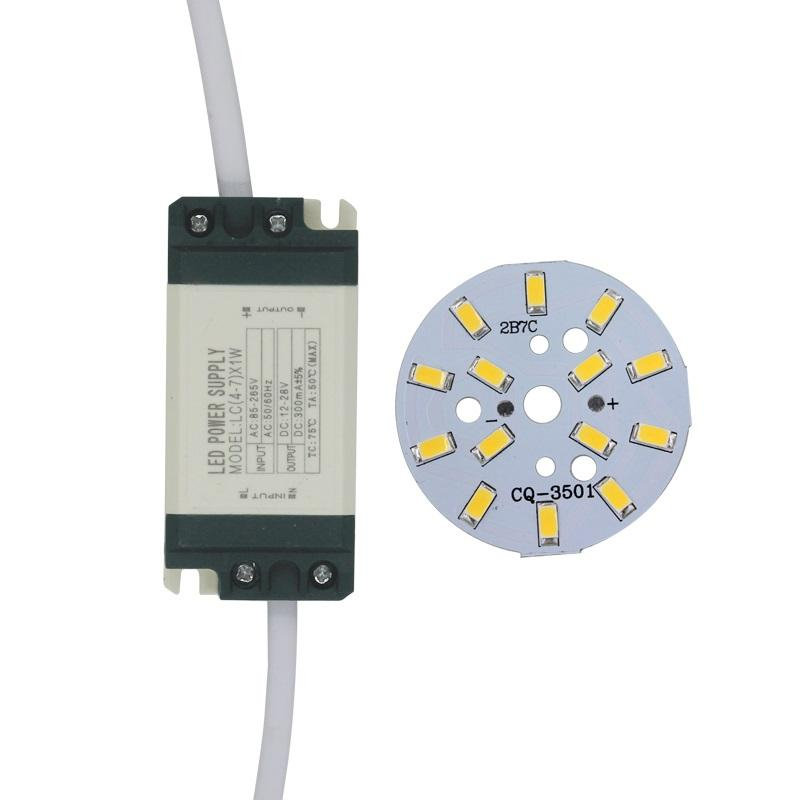 7W SMD5730 Chip a diodi emettitori di luce + alimentatore LED con guscio in plastica per plafoniera a LED