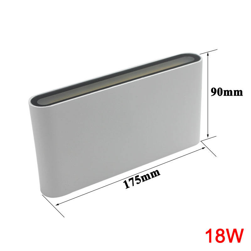 12W / 18W Alluminio AC85-265V Lampada da parete decorativa a LED ad alta potenza per interni Lampada da parete a LED su e giù per esterni Impermeabile IP65