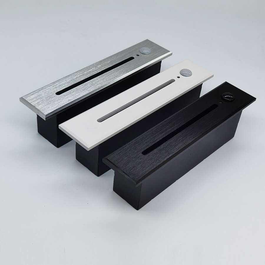 Ancoraggio a LED da incasso per esterni scaletta per gradini luce per gradini da parete a strisce lunghe in alluminio luce notturna ad angolo per interni luci per scale interne