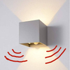 Sensore di movimento esterno di buona qualità Lampada da parete impermeabile Black Cube Lampada da parete a LED per giardino domestico