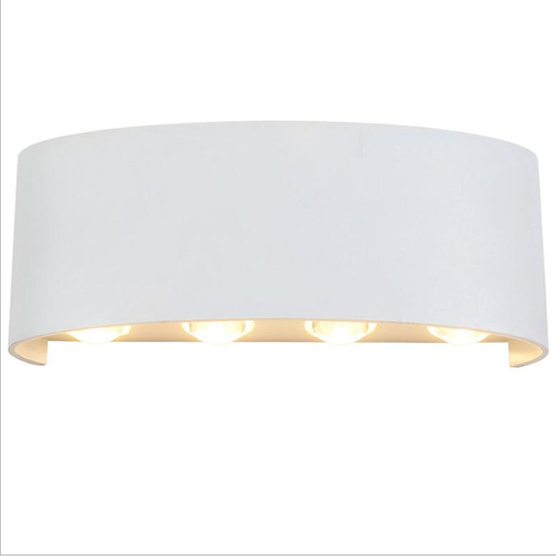 Moderno LED in alluminio per esterni per interni Ip65 su e giù per la casa scale comodino bagno luce bianca o nera LED Wandlamp