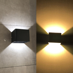 Lampada da parete a led cubo 3W in ceramica nera su e giù per decrotazione interna con prezzo di fabbrica Lampada da parete Illuminazione moderna