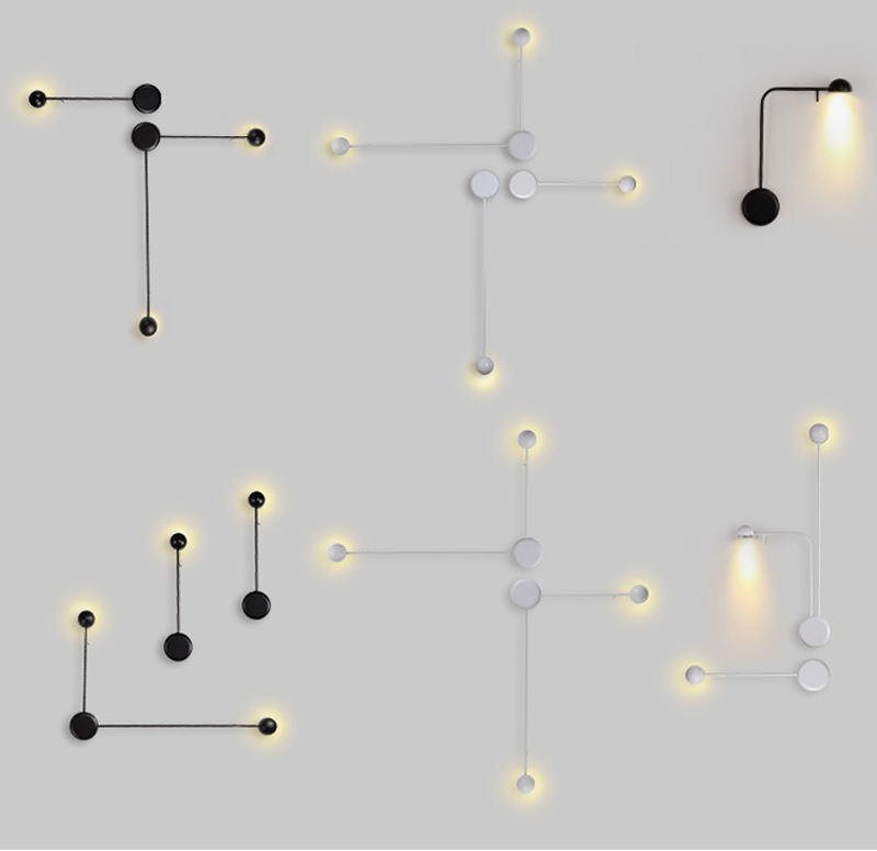 NEW art Dots applique da parete moderna lampada da parete per soggiorno a LED Apparecchi di illuminazione per corridoi creativi nordici Lampada da parete moderna bianca nera