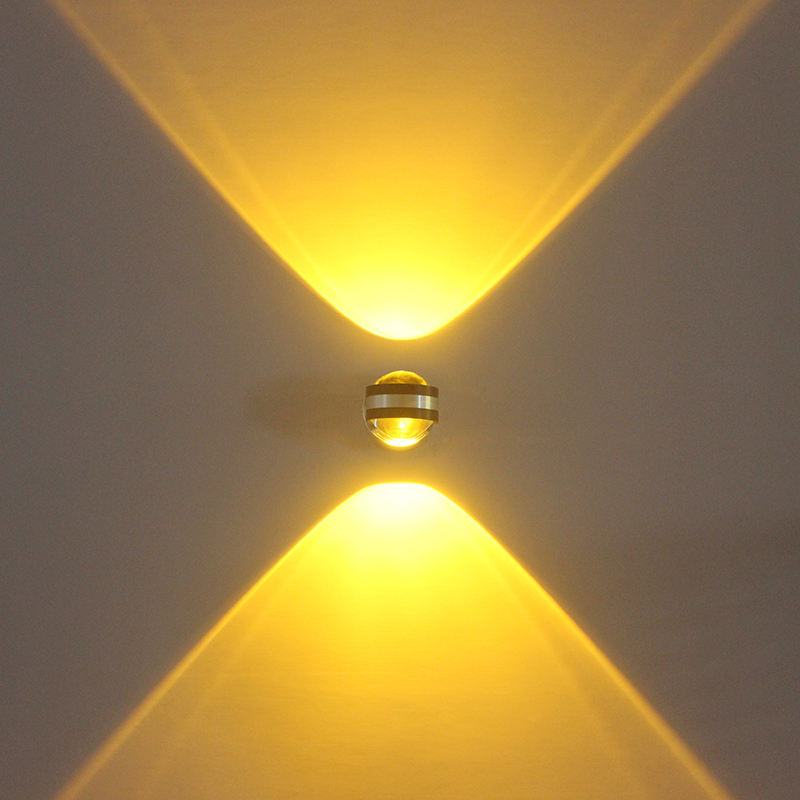 2W 6w Cristallo brillante design comodino luce notturna soggiorno lampada da parete a LED in vetro per casa Lampada da parete con illuminazione verso il basso