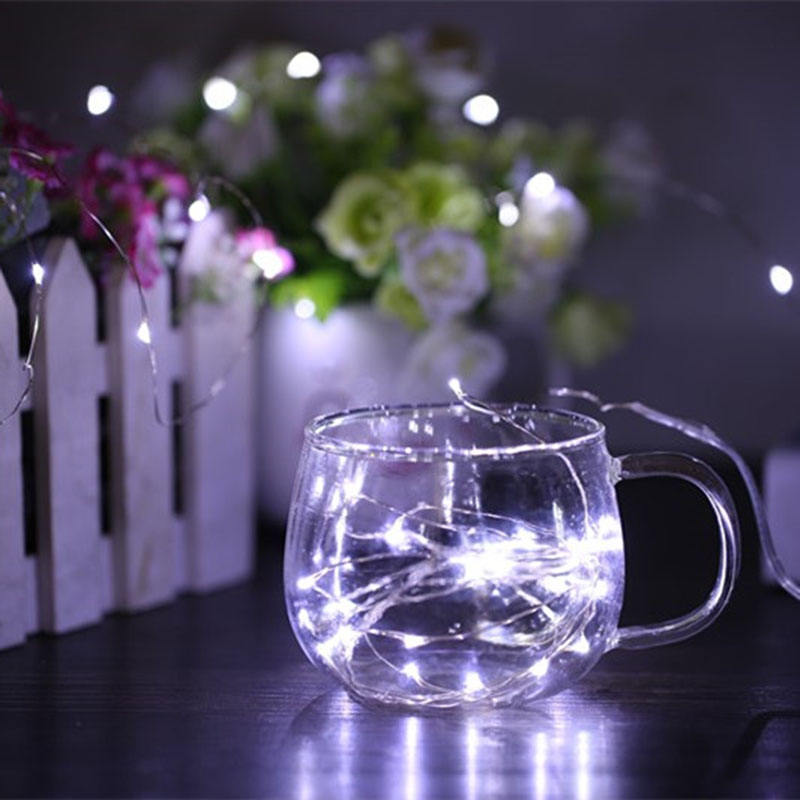 Ghirlanda LED da 2 m in filo di rame con lampada da fata per luci da esterno per feste in ghirlanda e decorazioni natalizie di Capodanno
