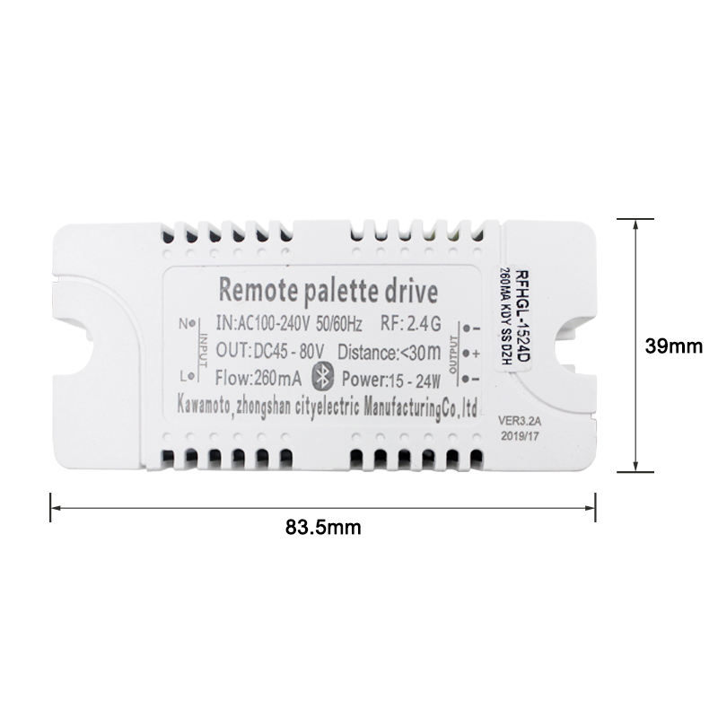 2.4G WIFI Safety Plastic Driver 15-24W Connessione Bluetooth Illuminazione Trasformatore di alimentazione AC100-240VLED Plafoniera