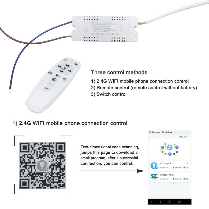 2.4G AC175-265V Smart controller dimmerabile a tre colori illuminazione Google home Wifi controllo LED lampada led lampadina intelligente