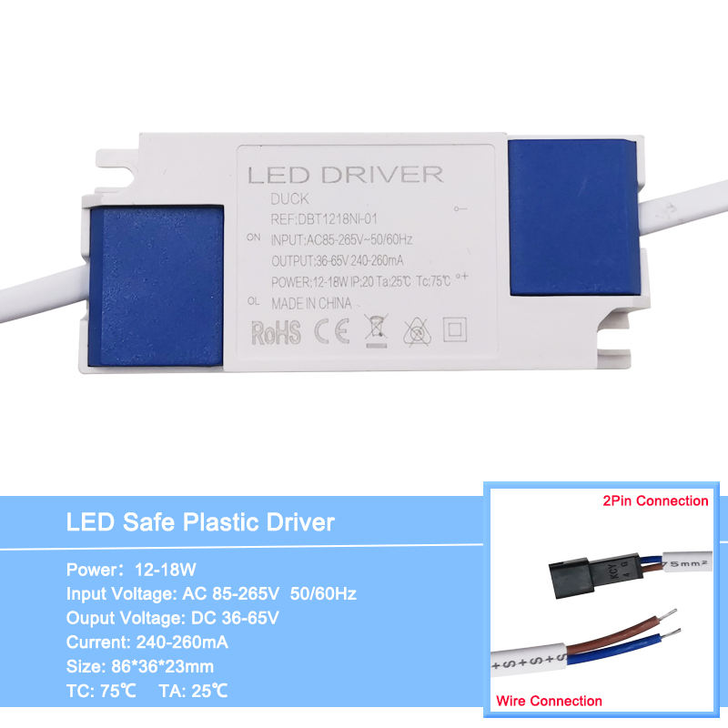 1-36W Sicuro Guscio di Plastica LED Driver Trasformatore di Luce Corrente Costante 300mA Adattatore di Alimentazione per Lampada A Led/Chip