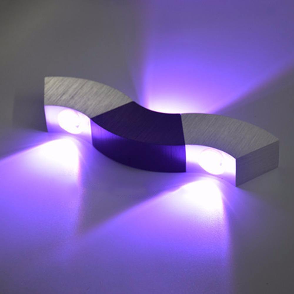 Applique LED Lightess 3W per interni Lampada da parete Up and Down in alluminio Lampada da parete illuminazione da parete argento bianco freddo