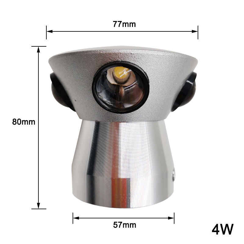 3W 4W 5W LED Applique da parete in alluminio Lampada da comodino rotonda Camera da letto Applique Apparecchio di illuminazione a parete