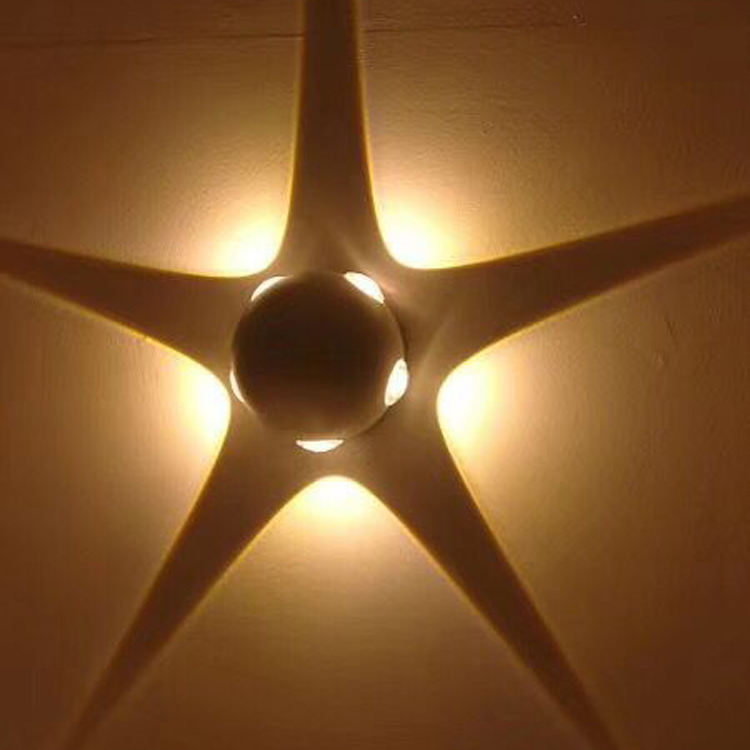 10W Lampada da parete per esterni a LED rotonda creativa Corridoio Lampada da parete luminosa a cinque lati