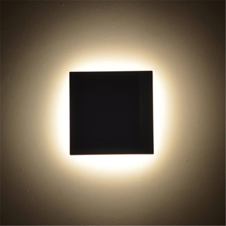 Lampada da parete a led da 10W per esterni di design nero quadrato rotondo per la decorazione di giardini