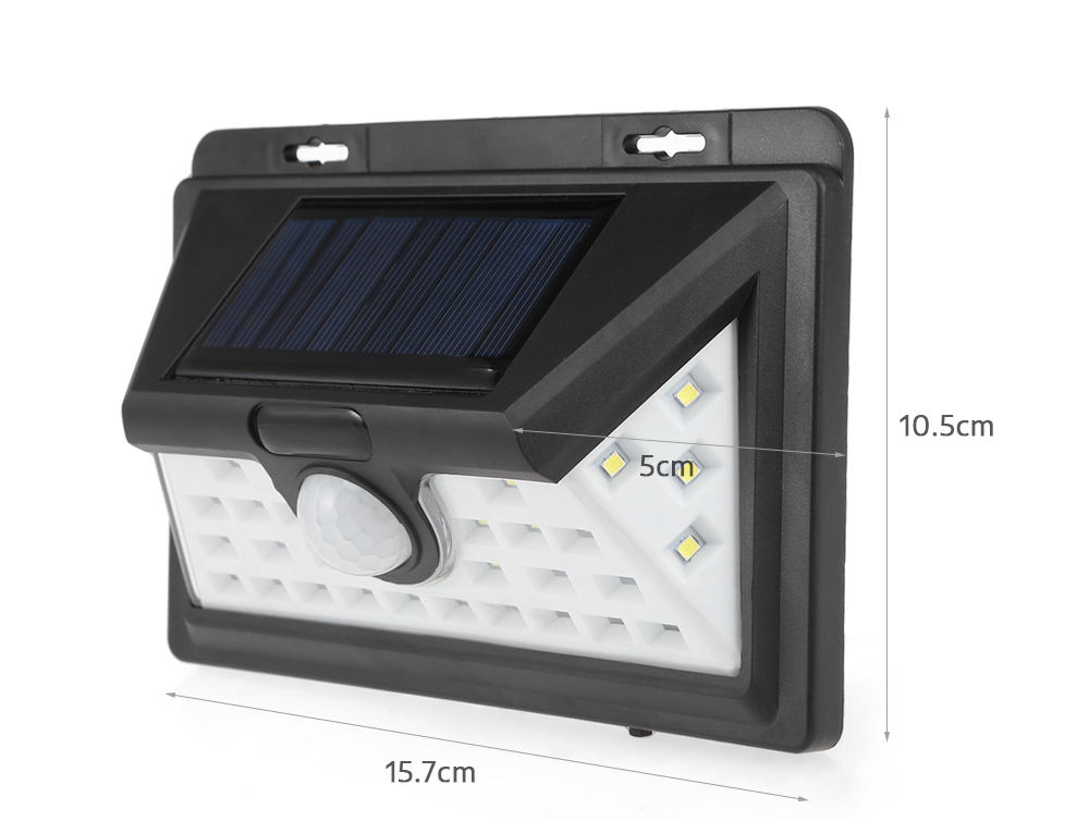 32 LED PIR Sensore di movimento Lampada da parete solare Lampada da giardino impermeabile per esterni Luce solare per montaggio a parete di emergenza