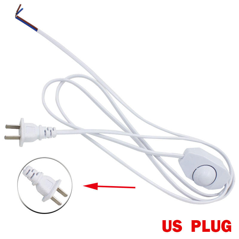 Dimmerabile 1,8 m Spina EU / USA Commutazione luce Interruttore rotondo Cavo Filo Cavo Spina Alimentazione per lampade a LED Paralume Luci di carta Lampade a stella