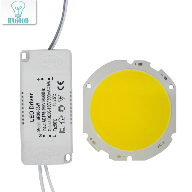LED COB Lamp Bead 10W-30W Sorgente luminosa Chip + Driver LED Adattatore di alimentazione Freddo / Caldo / Bianco naturale per faretto LED fai da te