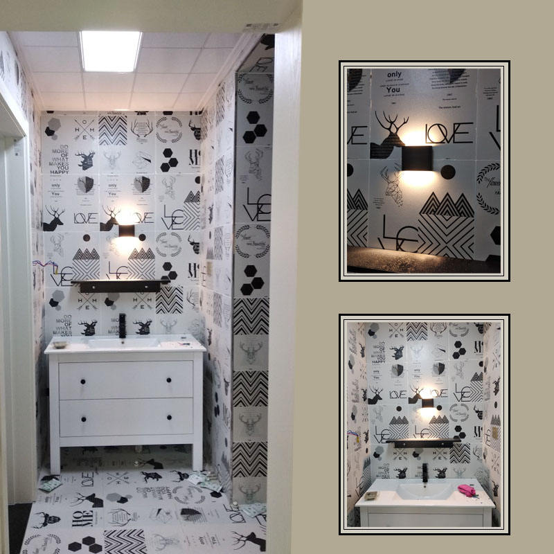 Luce a LED da parete decorativa dal design moderno IP65 Lampada da parete su e giù per comodino LED per esterni Recinzione moderna per vanità nera