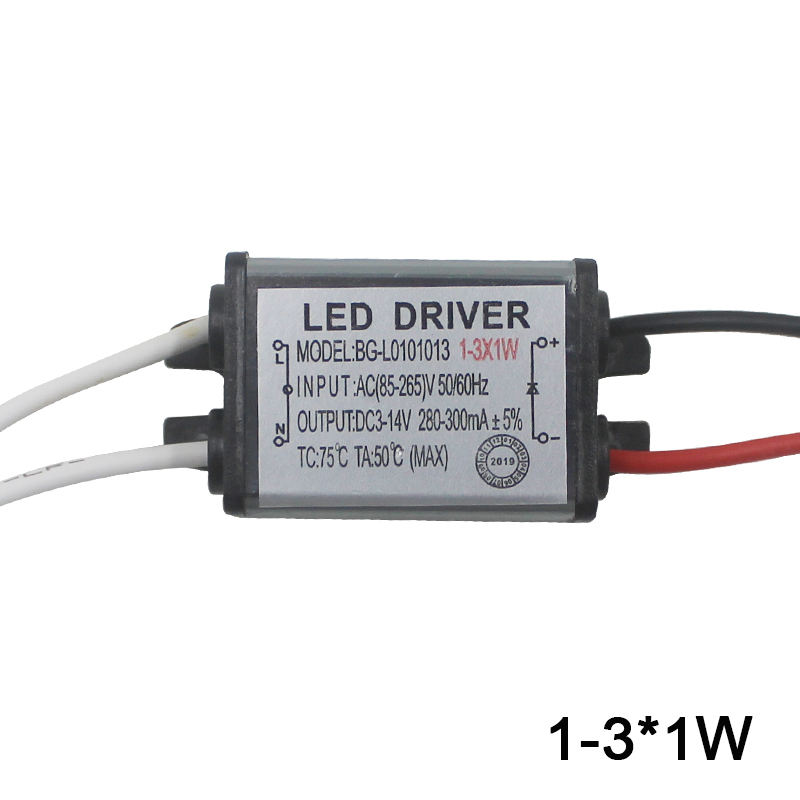 1-12W IP65 Impermeabile LED Light Driver AC85-265V DC3-43V Trasformatore LED Adattatore di alimentazione per lampada a LED per esterni / Chip