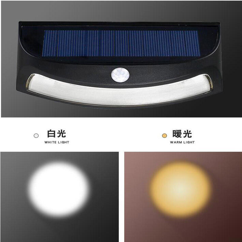 IP44 Nuovo sorriso di alta qualità Luce solare per luce da giardino Luce di sicurezza per recinzione a energia solare con sensore di movimento